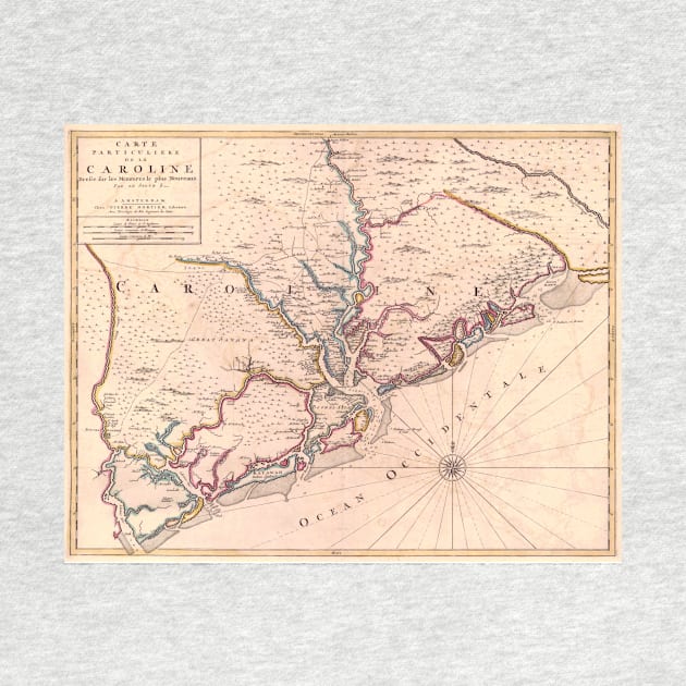 Vintage Map of South Carolina (1690) by Bravuramedia